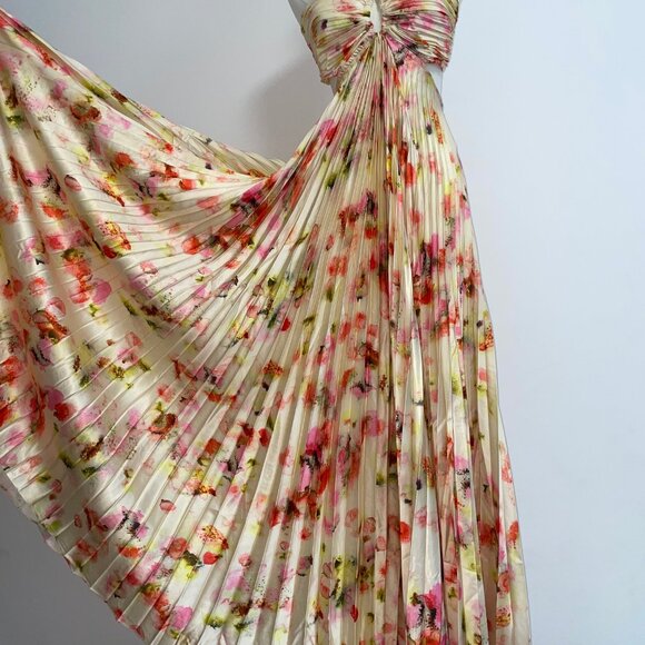 A.L.C. Moira Satin Pleated Maxi Dress - Picture 7 of 11